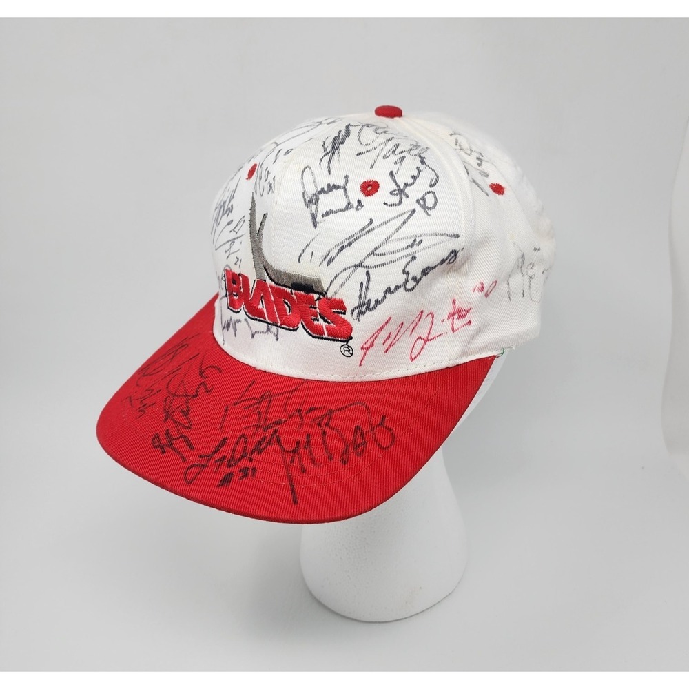 Kansas City Blades Snapback Hat Signed by 91-92 Turner Cup Champion Team Members